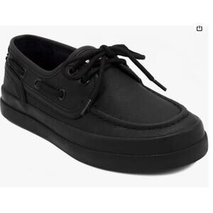Nautica Kid's Spinnaker Youth Boat Shoe Casual Loafer -Spinnaker-Black Size-13